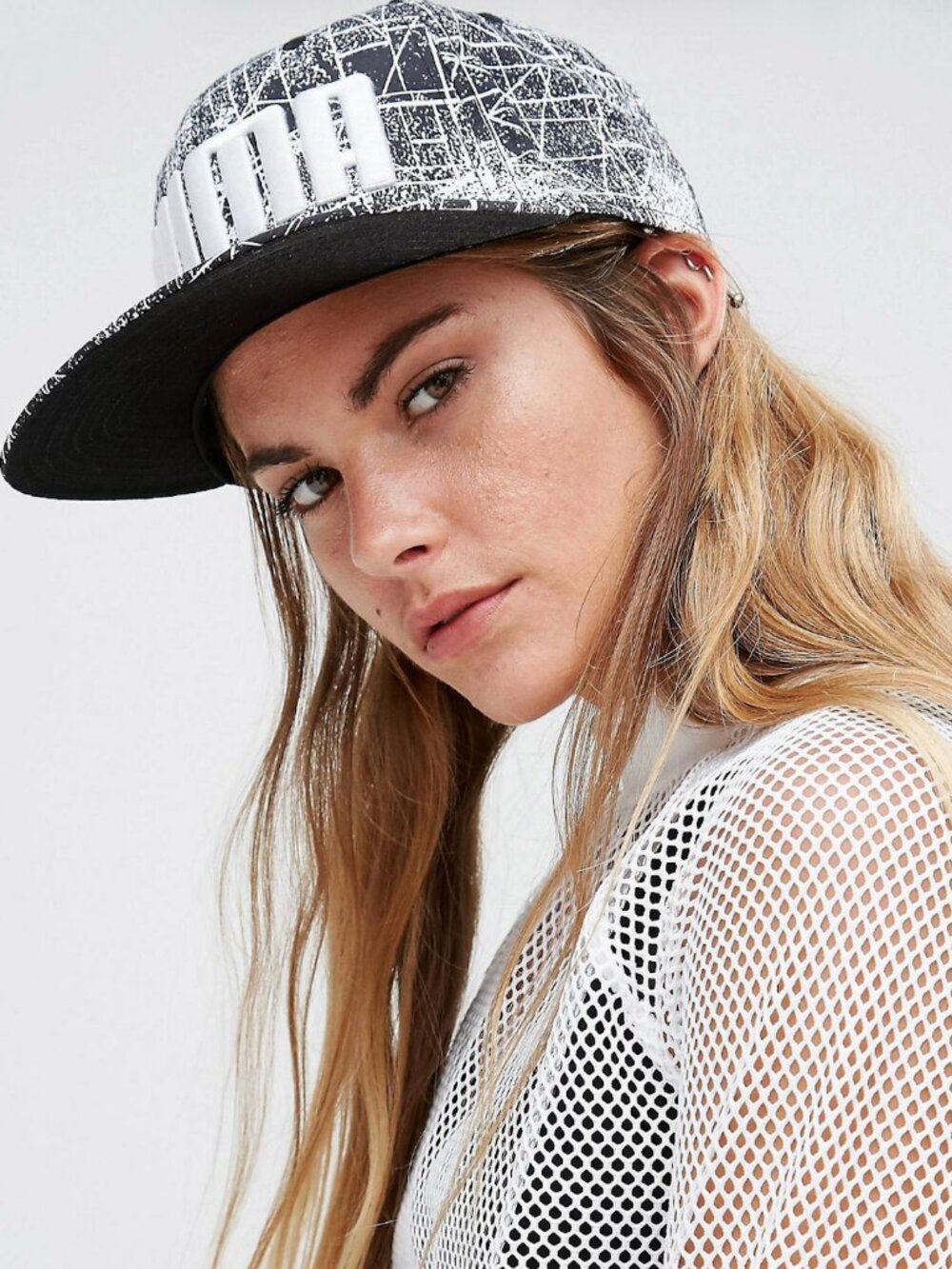 Puma Line Print Snapback Cap